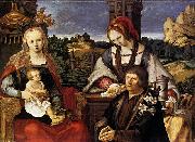 Lucas van Leyden Virgin and Child with Mary Magdalen and a donor. oil